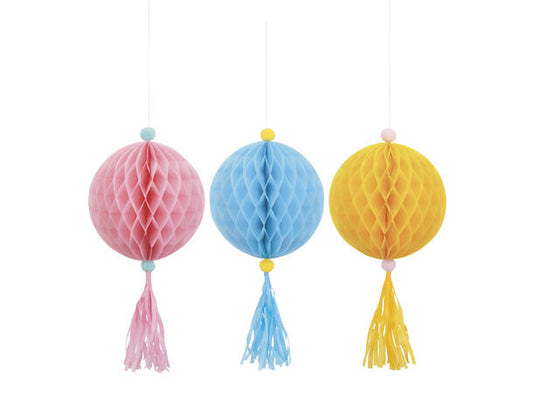 Pastel honeycomb ball I papir