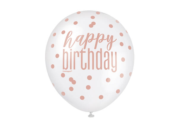 Happy birthday gummiballonger rosegull 30 cm