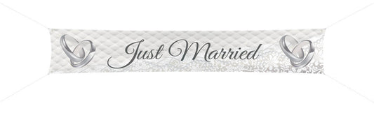 Just married nylonbanner 360x60cm