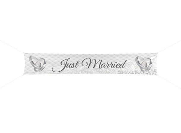 Gate banner i nylon "Just Married" 360x60cm