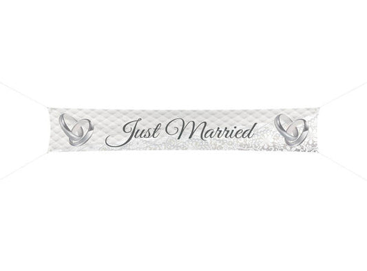 Gate banner i nylon "Just Married" 360x60cm