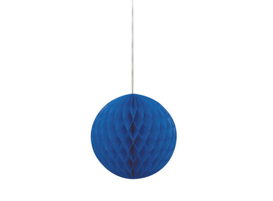 Mørk blå honeycomb ball I papir 20 cm