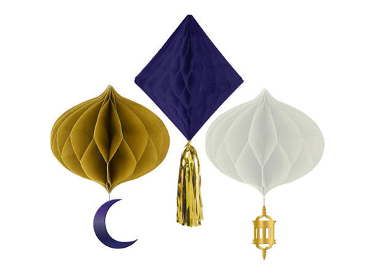Eid mubarak honeycombdekorasjoner i papir
