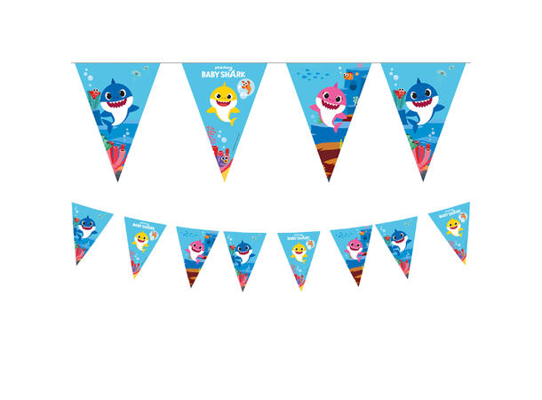 Baby Shark FSC flaggbanner i papir med 9 flagg