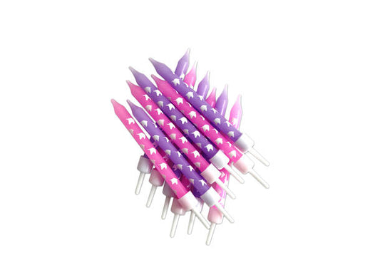 Unicorn Kakelys Rosa & Lilla med holdere 7,5cm