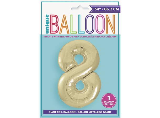 Hvitt gull tallballonger 86cm