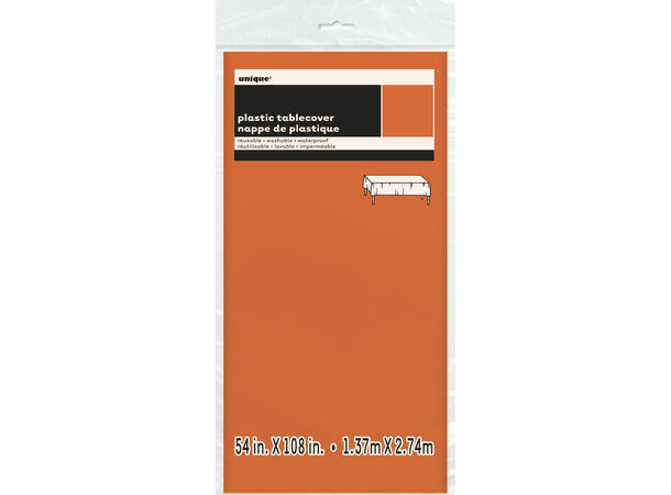 Oransje firkantet plastduk 137x274cm