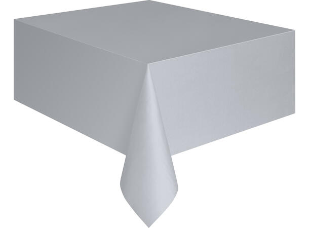 Sølv firkantet plastduk 137x214cm