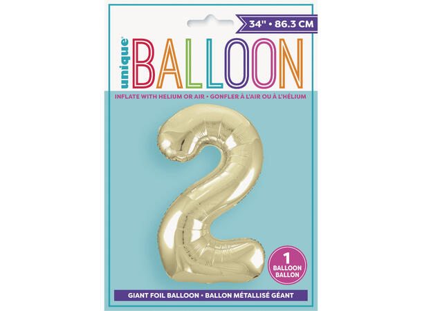 Hvitt gull tallballonger 86cm