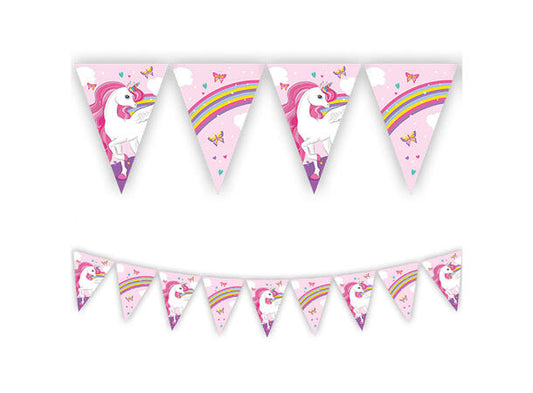 Unicorn flaggbanner i papir