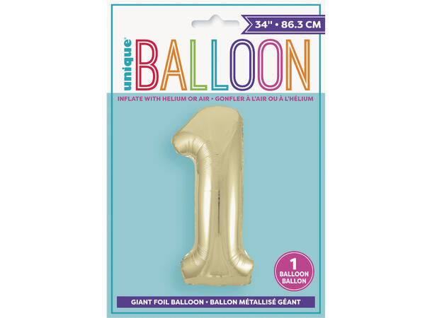Hvitt gull tallballonger 86cm