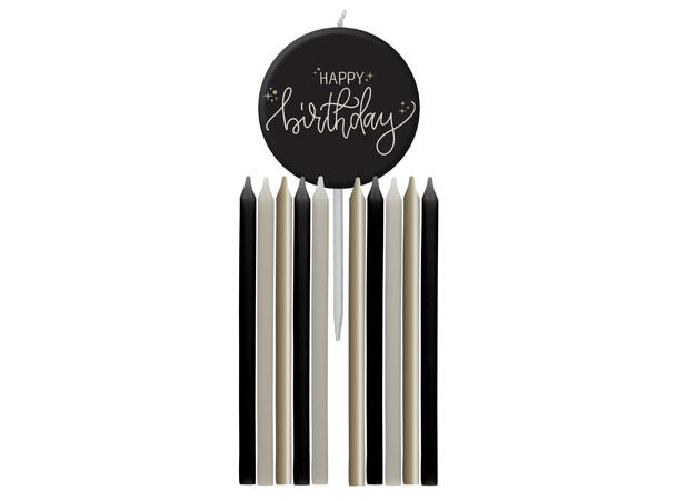 Creme Noir - "Happy Birthday" kakelys 9,5cm