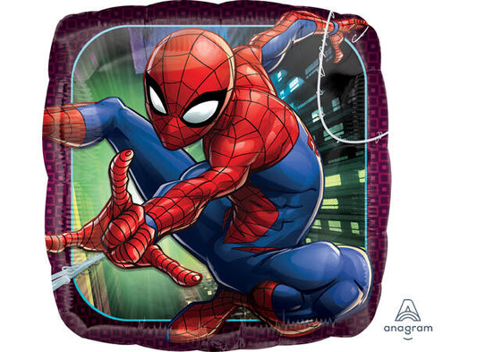 Spider-Man folieballong firkantet 18" (43cm)
