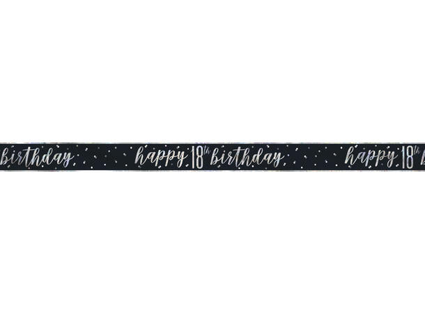 Sort & Sølv Glitz foliebanner 2,9m #18