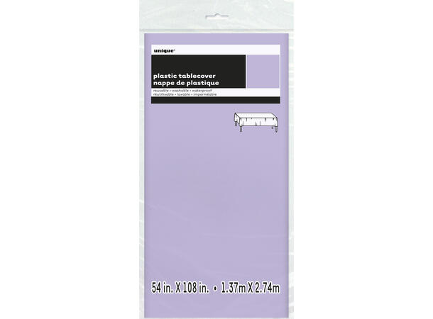 Lavendel firkantet plastduk 137x274cm