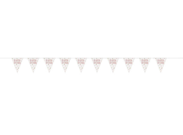 Flaggbanner med tallet 18 i rosegull 2,9m