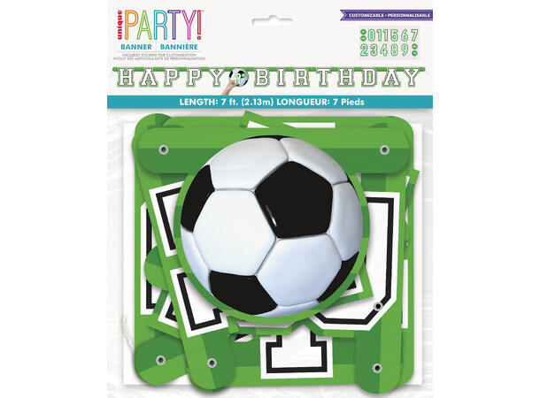 3D fotballbanner i papir 2,13cm