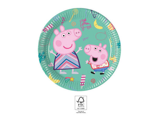 Peppa gris plastfrie tallerkener i papir 20cm