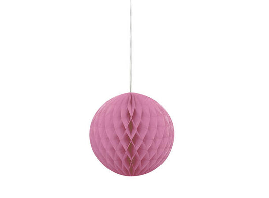 Mørk rosa honeycomb ball I papir 20cm