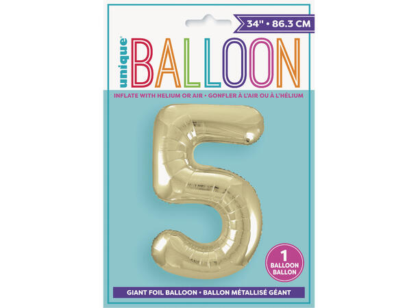 Hvitt gull tallballonger 86cm