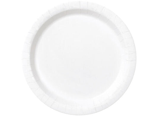 Hvit tallerken i papp 23 cm