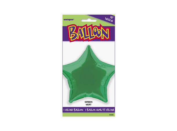 Folieballong stjerne - grønn