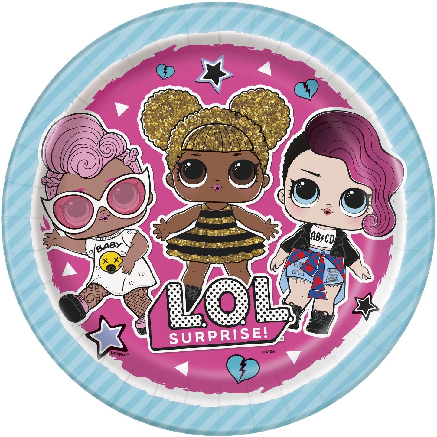 LOL Surprice runde tallerkener i papp 23cm