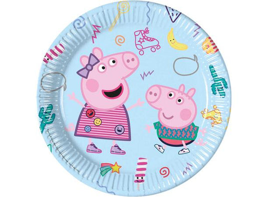 Peppa Gris plastfrie tallerkener i papir 23cm