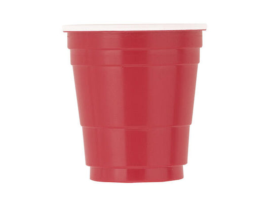 Rød plastikk shotteglass 0,6dl