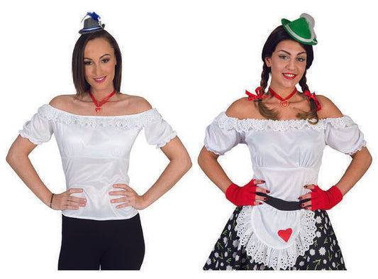 Oktoberfest tyrol skjorte hvit - dame