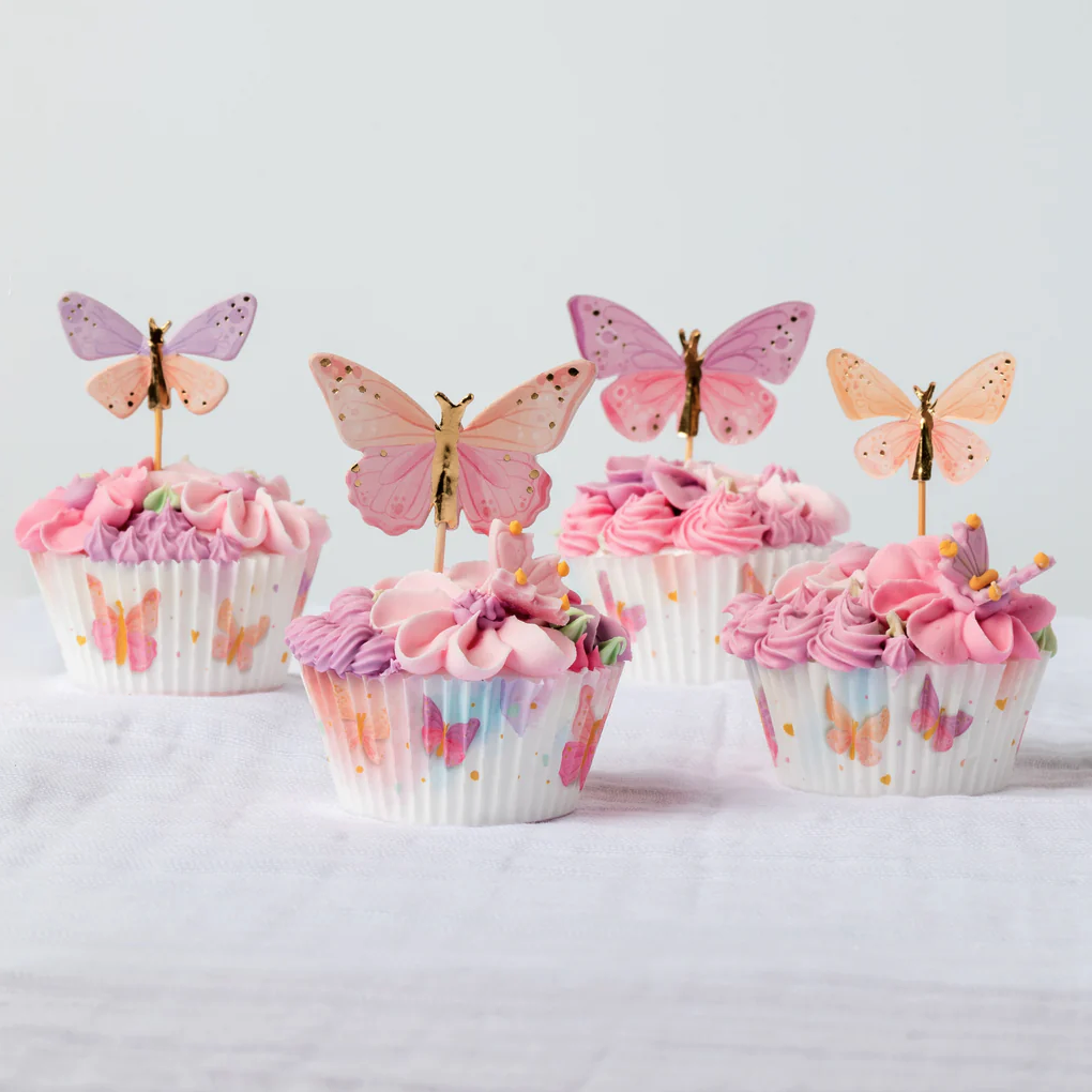 Cupcakeformer pastel med sommerfugl 3,2x5cm