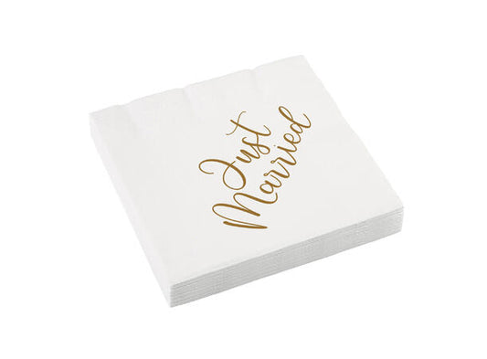Just married lunsj servietter 33x33cm