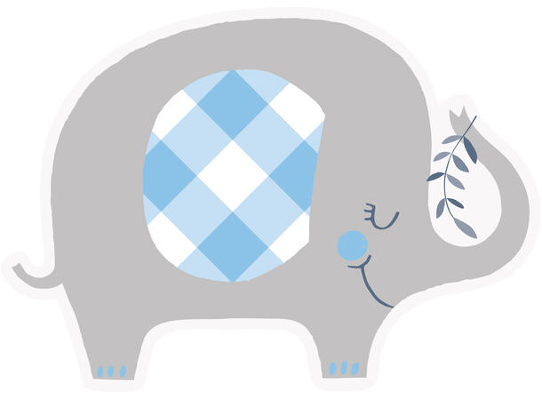Blå elefant invitasjoner blå i papir