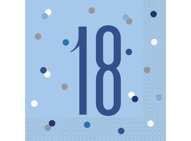 Blå & Sølv Glitz servietter - #18