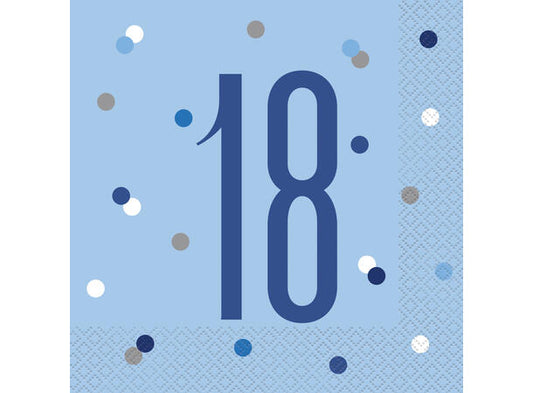 Blå & Sølv Glitz servietter - #18
