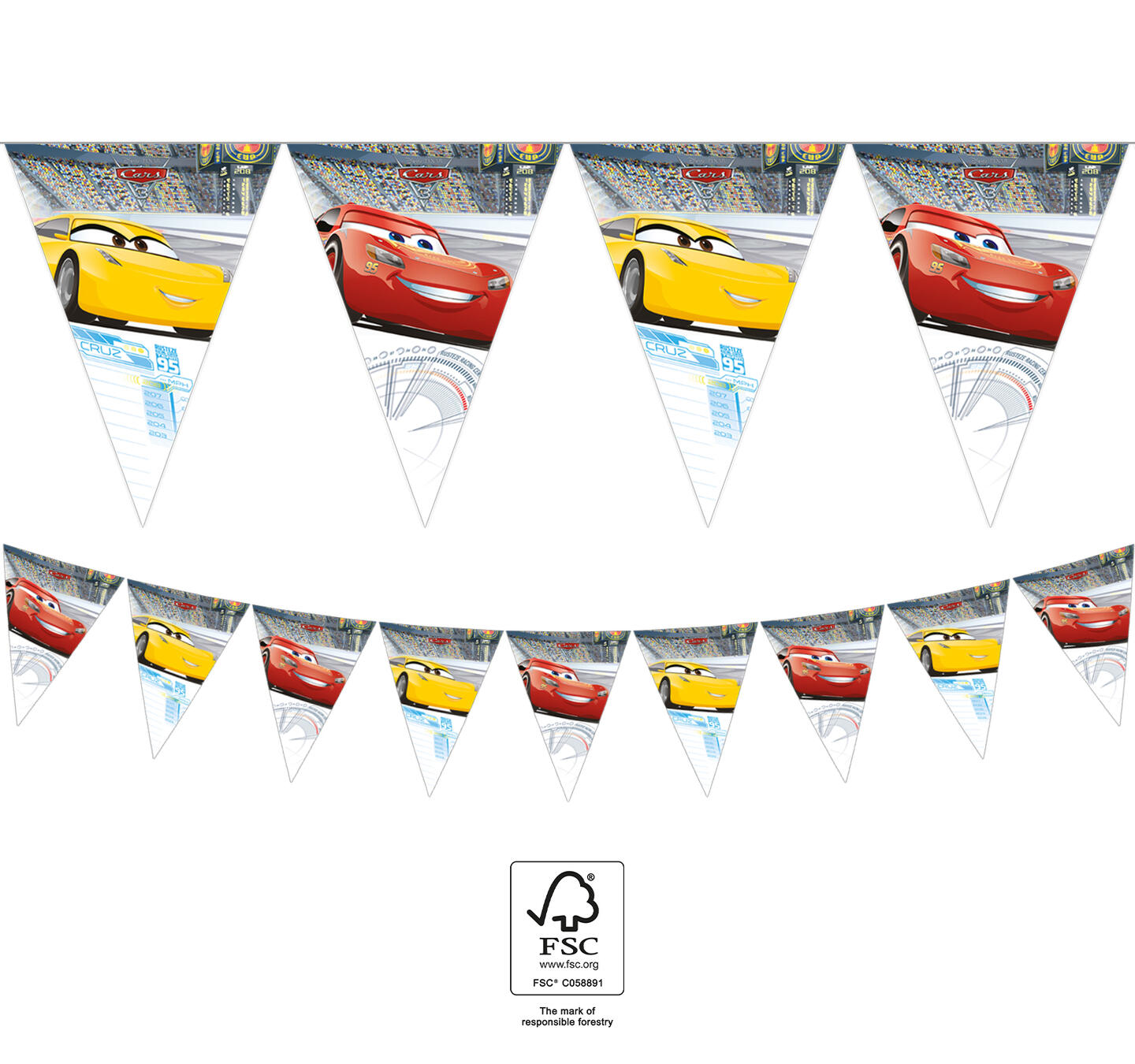 Biler FSC flaggbanner i papp med 9 flagg