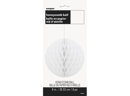 Honeycomb ball i papir - hvit