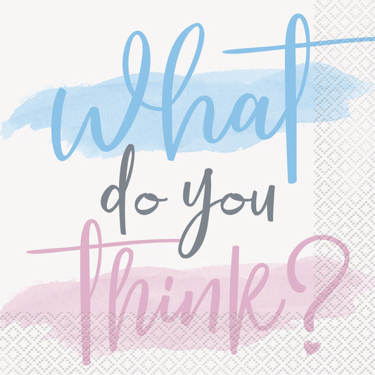 Gender reveal lunsjservietter 33x33cm