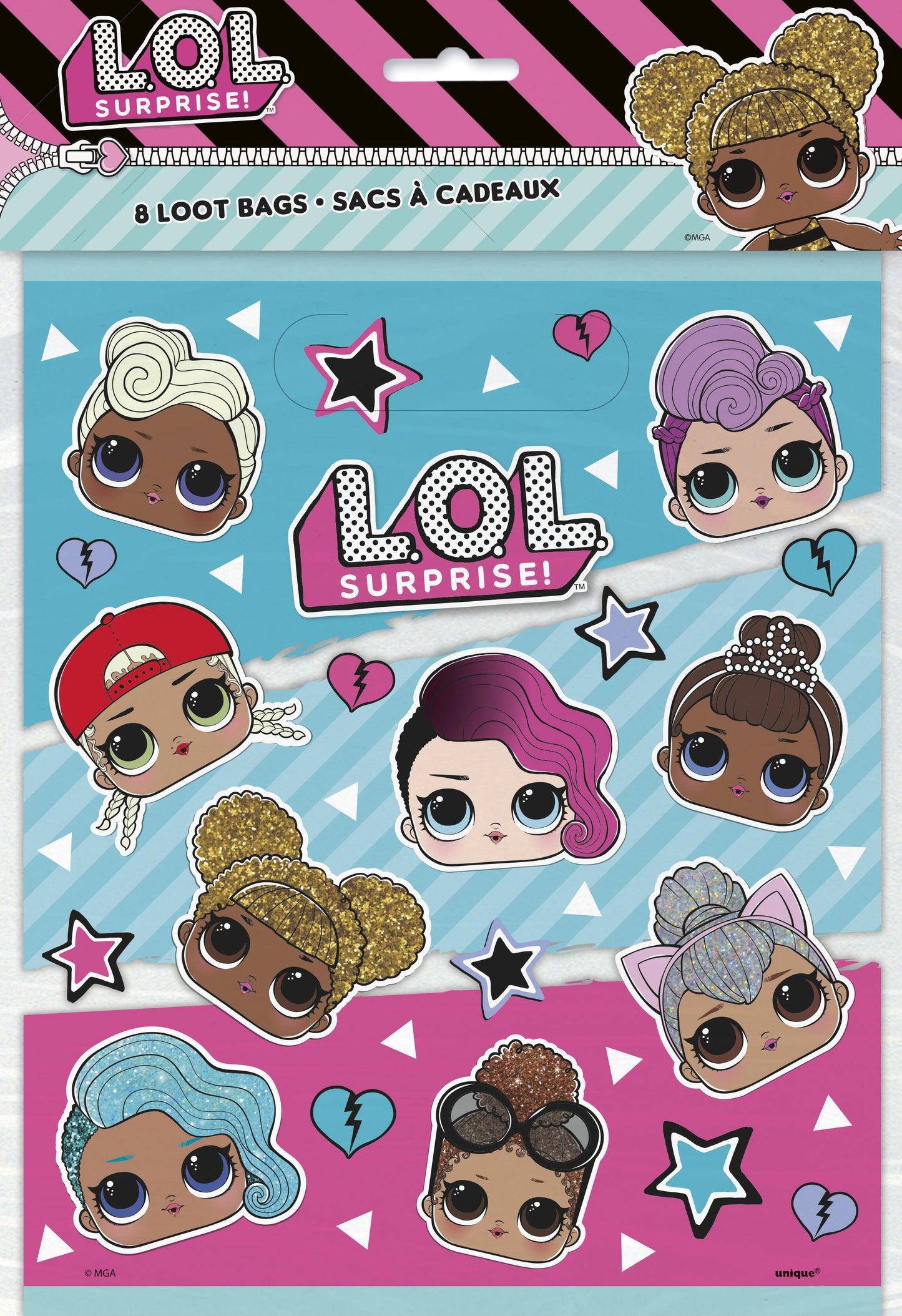LOL Surprice godteriposer i plast 22x18cm