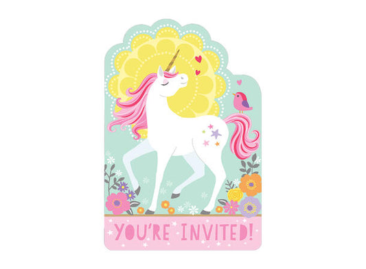 Magical unicorn invitasjoner m/konvolutt