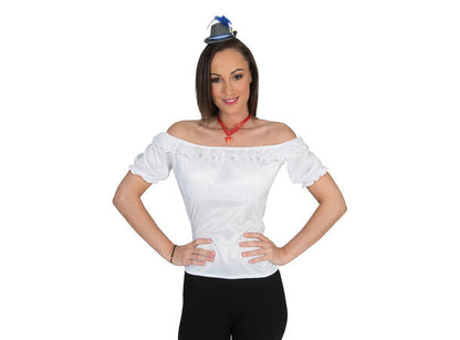Oktoberfest tyrol skjorte hvit - dame