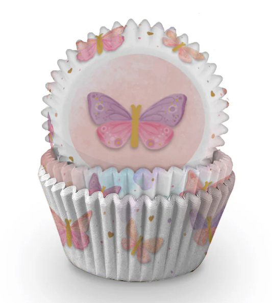 Cupcakeformer pastel med sommerfugl 3,2x5cm